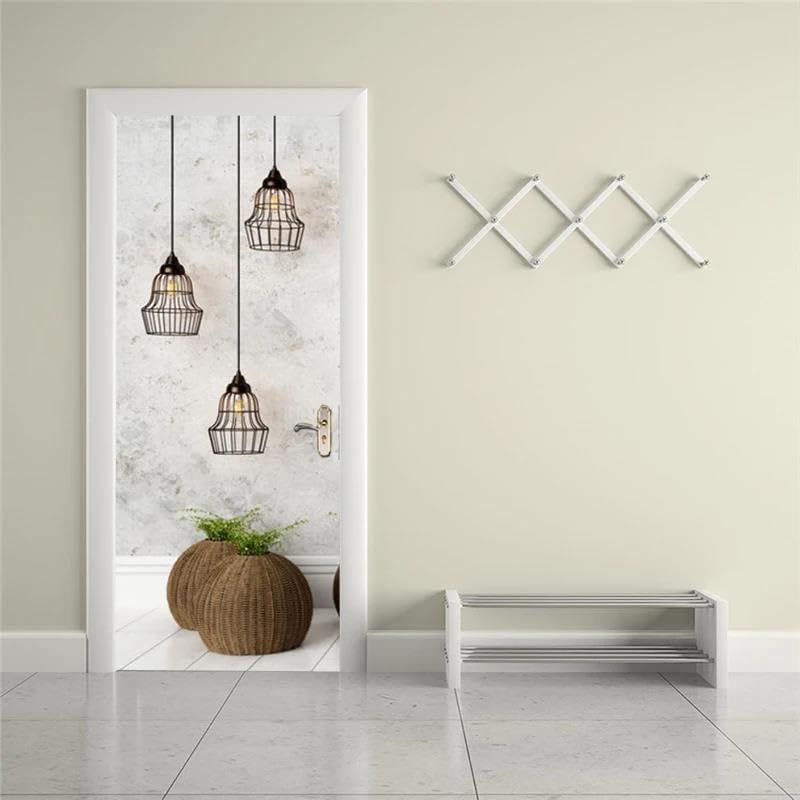 Autocollant de porte trompe l'œil moderne pour illuminer l'entrée