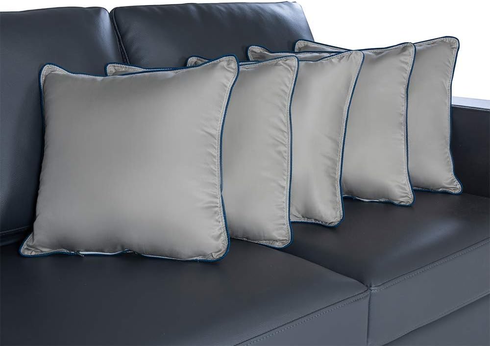 WakefitCushion for Sofa | Super Soft Fabric Cushion Pillow, Throw Pillow for Sofa | Premium Fresh Hollow Fibre Filling | 16x16 Inches | Grey | Set of 5