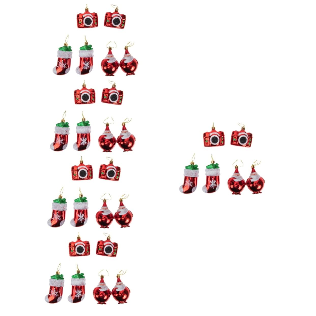 Amosfun Weihnachtskugel 5 Sätze Christbaumschmuck Weihnachtsdeko Weihnachts Party Weihnachtsstiefel Dekorationen Hängende Weihnachtskugeln Weihnachtsbaumschmuck Zum Aufhängen Rote Anhänger 6 Stück * 5