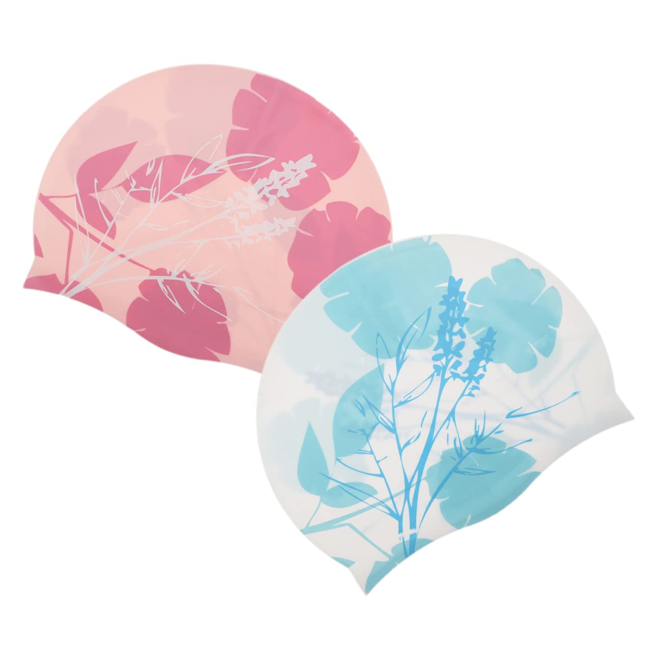 Mipcase Bonnet De Bain Imprimé Bonnet De Bain pour Cheveux Longs Chapeau De Natation Adulte en Tissu Grand Casquettes pour Femmes Gel De Silice