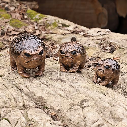 Set de 3 Estatuas de Rana Extraña Graciosa miniatura 5