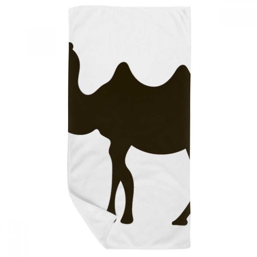 Serviette de bain douce 35x70cm motif animal mignon noir et camel débarbouillette multicolore
