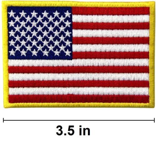 Écusson brodé drapeau américain premium broderie usa 1 pièce contour doré - 5