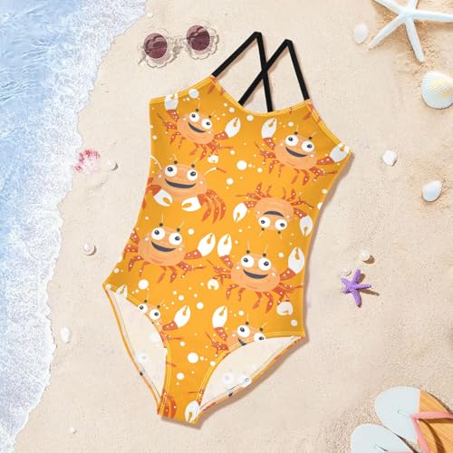 Image of Girls One Pieces Swimsuit Cute Beach Swimwear with Adjustable Strap 3-10 Years