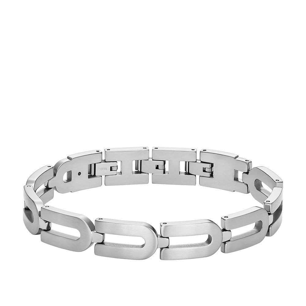Fossil Bracelet chaîne Heritage D-​Link Fossil en acier inoxydable, pour homme, JF04692040