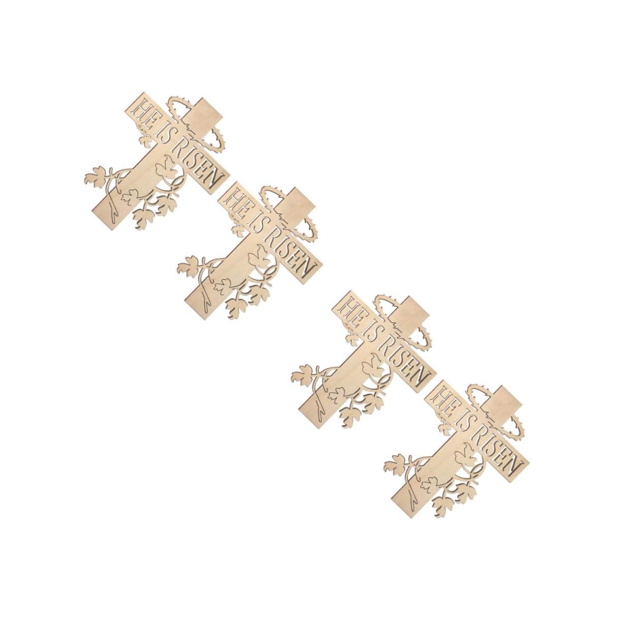 Décoration murale bois forme de croix à suspendre pour les fêtes de Pâques