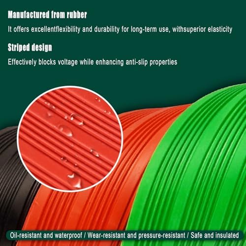 Insulating Rubber Floor Mats 3MM - Electric Shock Protection for Electricians, Substation Distribution Room, Durable Green-Tm, 1x1m (3.3x3.3ft), Safety Equipment