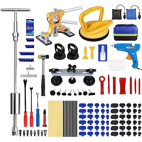 Bitlyle Dent Puller Hail Remover Kits,129pc Professional Car Paintless Dent Removal Tools,Slide Hammer 2 in 1 T-Bar, Adjustable Dent Lifter,Bridge Puller for Auto Body SUV Dings Damage DIY Removal Cover
