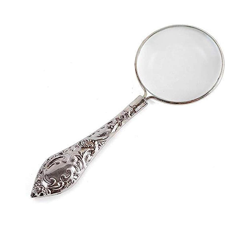 SaryEdge Magnifiers, Magnifier with Metal Handle, Ornate Hand Held Desk Magnifying Glass Used for, Newspapers, Reading Small Print, Etc,