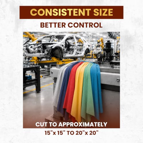 Image of New Colored Cotton Knit T-Shirt Cleaning Cloths, 2 x 25 lb Box of Rags, Reusable, Absorbent & Lint Free Rags Bulk for Oil, Grease, Spills, Engine, Tools Cleanup & Commercial Use (CBX)