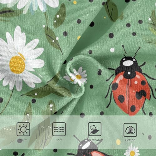 Wusikd Ladybugs Daisies Girls' Underwear Cotton Green Girls Briefs Soft Toddler Underwear 2T3