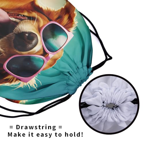 Image of Nerxy Golden Retriever Dog Gymnastics Grip Bag - Summer Puppy Grips Bags Dog Pet Drawstring Gym Bag for Gymnasts Beach Athlete Gym Pouch Bags