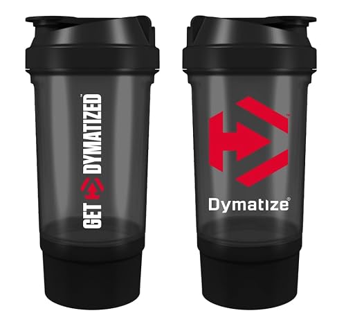 Dymatize Protein Shaker Bottle 500ml with supplement storage compartment – Including Strainer for Lump-free Shakes – Leak-Proof & Dishwasher safe, BPA & DHEP free - Image 4