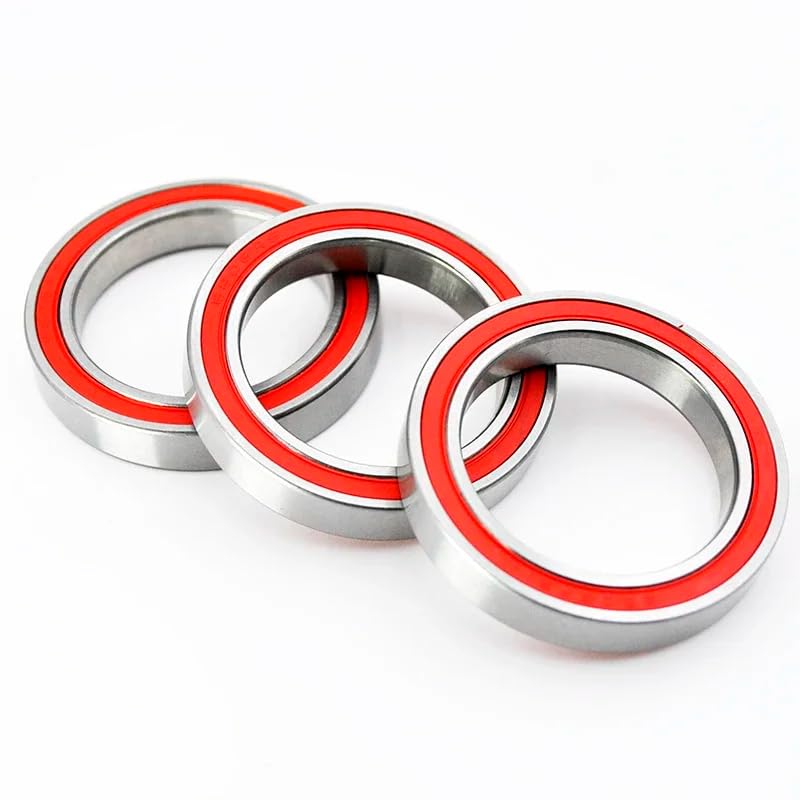 Hybrid Ceramic Bicycle Ball Bearings, 2 Pack, 6800 6802 6805 6806 6900 6902 2RS, Bearing Steel with Double Rubber Seals, Reduced Friction (MR24377 24x37x7mm)