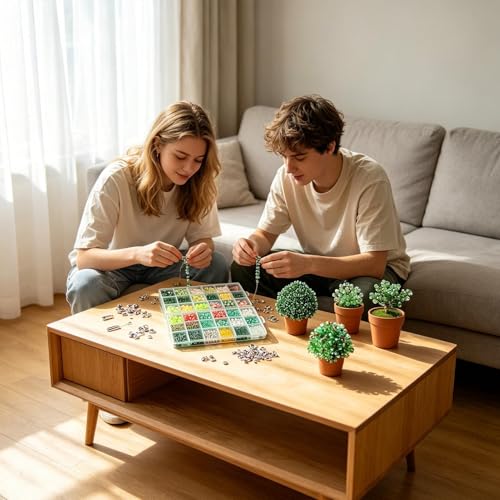 Kit de perlas para planta artificial con jarrón creativo para decoración moderna 2