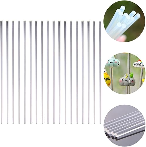 Miniatura 8 de BESPORTBLE Juego de 20 estacas para plantas, palos de jardín acrílicos transparentes para orquídeas, estacas transparentes para apoyar tallos de