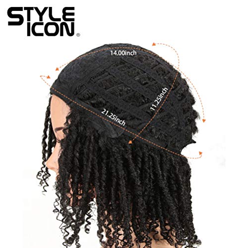 Style Icon 6" Short Dreadlock Wig Twist Wigs For Black Women Short Curly Synthetic Wigs (6", 1B) #TOP5
