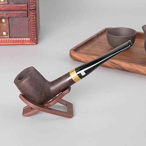 MUXIANG Straight Tobacco Pipe Ebony with 9mm Filter 10 Pipe Cleaning Tools AC0015 - Thumbnail 3