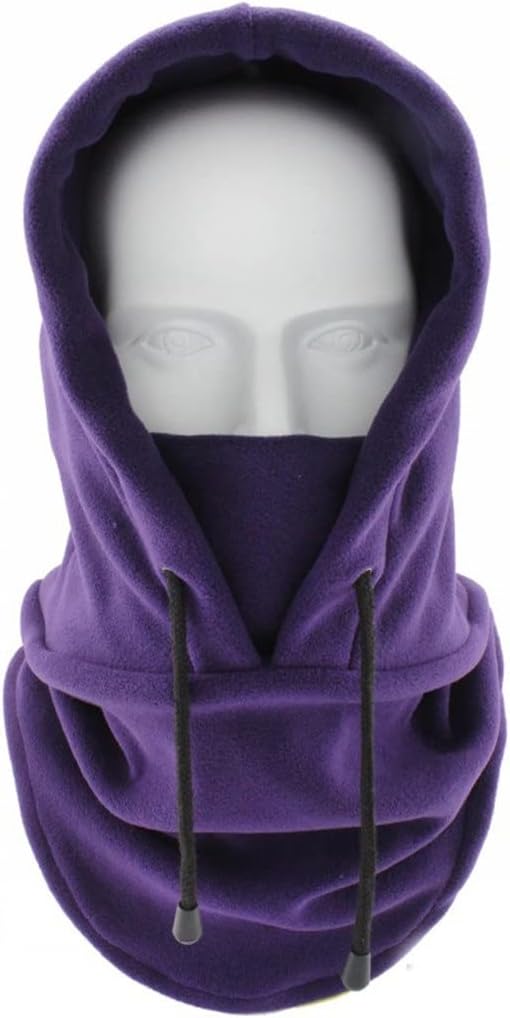 Fleece Cap Balaclava Warmer Hood Winter Sports Ski Men Women Cycling Neck Hat(Gray)