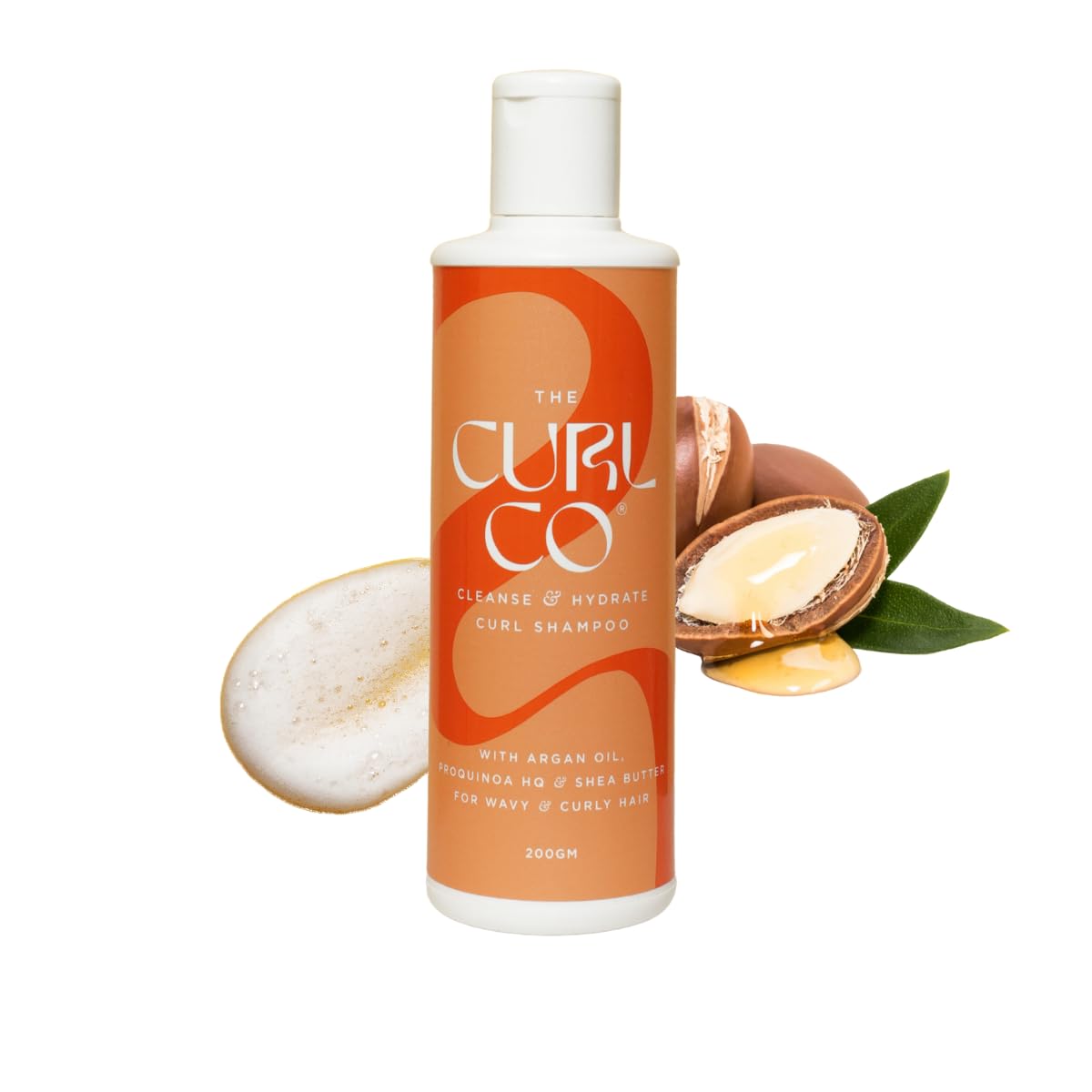 Cleansing & Hydrating Shampoo with Sunflower & Argan Oil | Cleanses Scalp Gently| No sulphates, silicones, parabens, mineral oil|Great for curly, wavy, dry, frizzy & damaged hair| 200gm