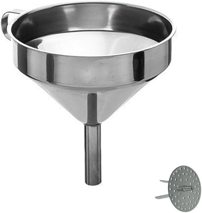 Glittermall 5'' Stainless Steel Funnel with a Strainer for Protein Powder, Gym Supplements, Pre Workouts, Liquids, General Multi-Use/Purpose