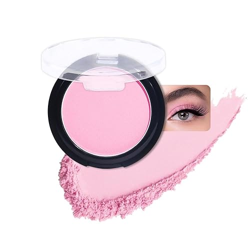 Paleta de sombras de ojos monocromáticas, color rosa melocotón, polvo prensado mate neutro, sombra de ojos natural, de larga duración, de aspecto