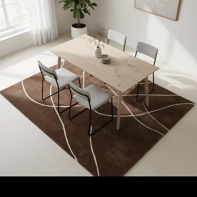 Image of zia carpets Hand Tufted Woollen Modern Collection Bedroom & Living Room Carpet Size 5 X 7 Feet