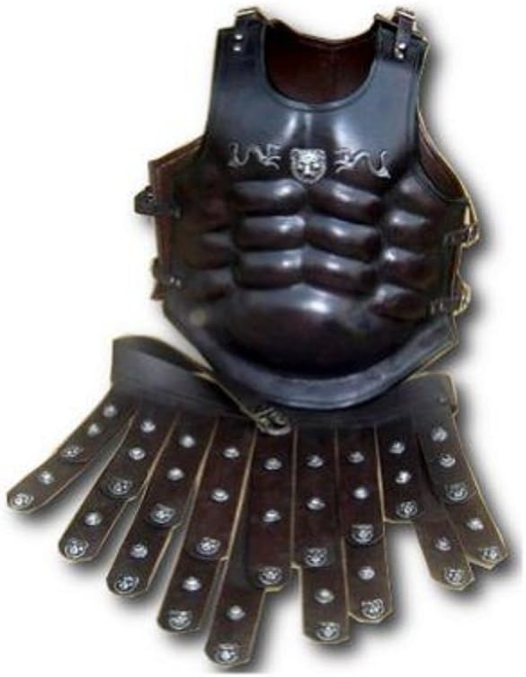 Leather Greek Muscle Armor Cuirass - One Size - Brown Armour : Clothing, Shoes & Jewelry