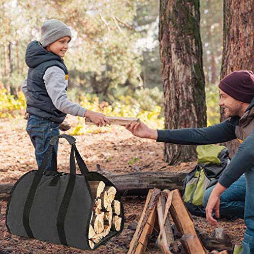 Bavokon Bolsa de madeira para lenha, bolsa de transporte de lenha de lona para lareiras, fogões a le