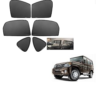 Kozdiko Premium Custom Fit Car Sun Shades Fix Curtains Non Magnetic Mesh Compatible for Mahindra Bolero