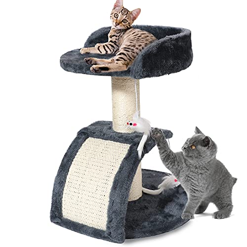 Rascador multifuncional para gatos PowerKing Gris miniatura 1