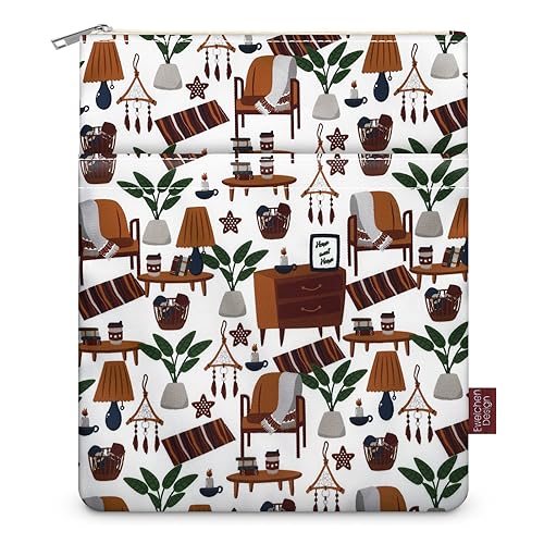 9''x11'' Book Sleeve with Zipper Book Cover for Book Lovers Book Pouch Book Protector Pouch Book Covers for Hardcover Washable Multifunctional Book Sleeves White Furniture