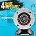 Pyramid 300 Watt Marine Tweeter Speaker - 3.75” Aluminum Bullet Horn w/ 1” Titanium Dome Tweeter, 2k-25kHz Frequency Response, 4 Ohm Impedance, Heavy Duty 20 Oz. Magnet Structure -TW28 (Pair)