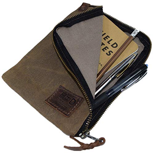 Hide & Drink, Scribbler Case for Notebook Handmade from Waxed Canvas (Fatigue)