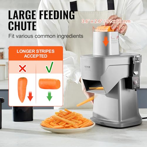 VEVOR Electric Vegetable Slicer, 4 in 1 Multifunctional Food Cutter, 200W Vegetable Chopper for Slicing Shredding Dicing and Slitting, with Cut-Resistant Gloves, for Commercial and Home Use by VEVOR - Image 3