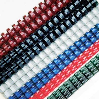 4000098G GBC CombBind 3/4 19 Ring Spiral GBC Plastic Comb Binds White 100 Pcs.