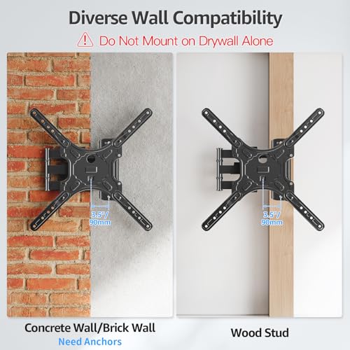 Image of MOUNTUP Full Motion TV Wall Mount for Most 26-60 Inch TVs, Max VESA 400x400mm Wall Mount TV Bracket with Swivel Tilting Extension Level Adjustment for LED LCD Flat Curved TVs Up to 77 LBS, MU0018