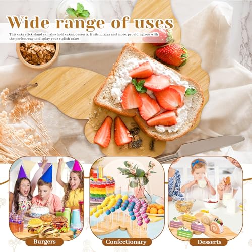 Présentoir à cake pop en bambou naturel, support haut de gamme pour buffet chic