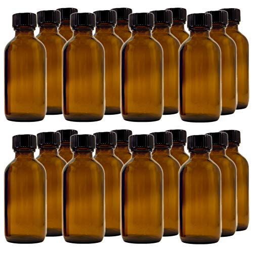 2 fl oz Amber Glass Bottle with Phenolic Cone Cap (24 Pack)