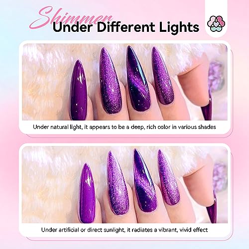 Set de esmaltes en gel Saviland 12 colores Cat Eye miniatura 4