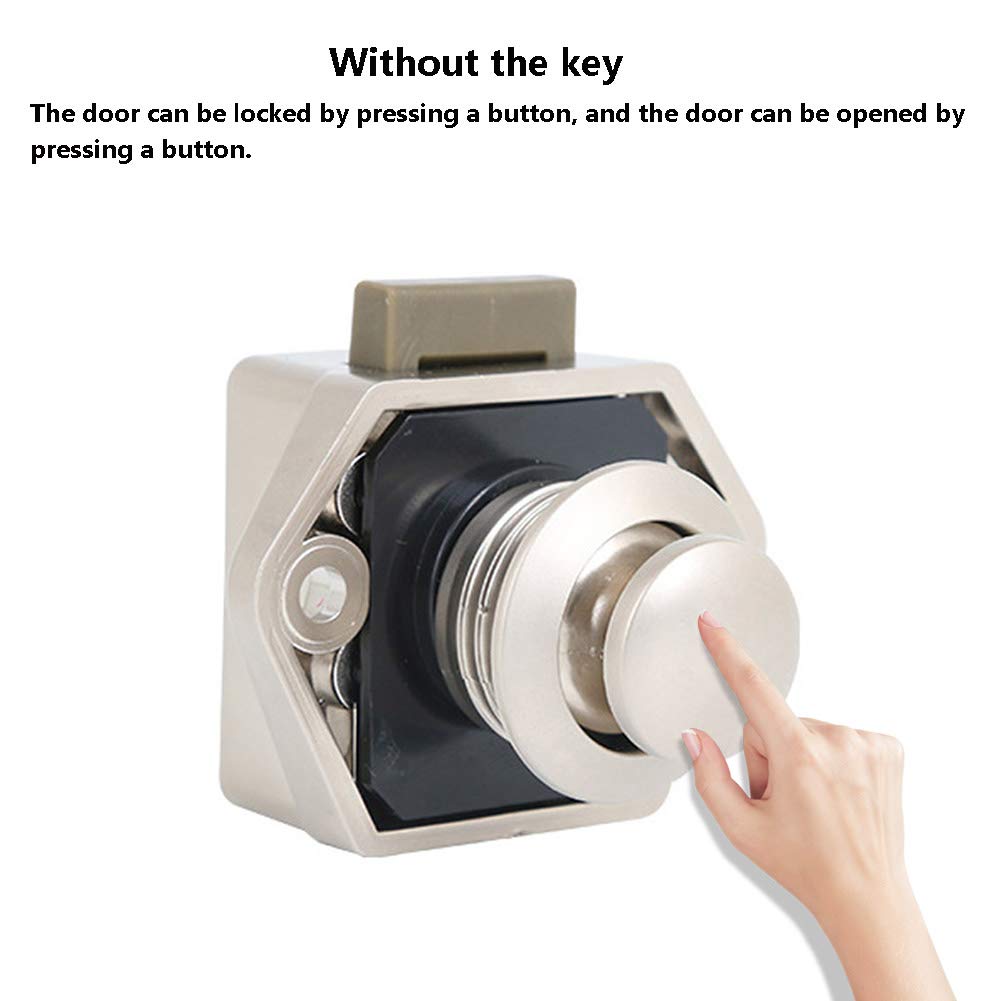 Push Button Catch deurslot, 5 stuks, groot, meubelslot, drukknop, vergrendeling, keyless lock voor camper, kast, lade, caravan, bestelwagen, jacht (zwart