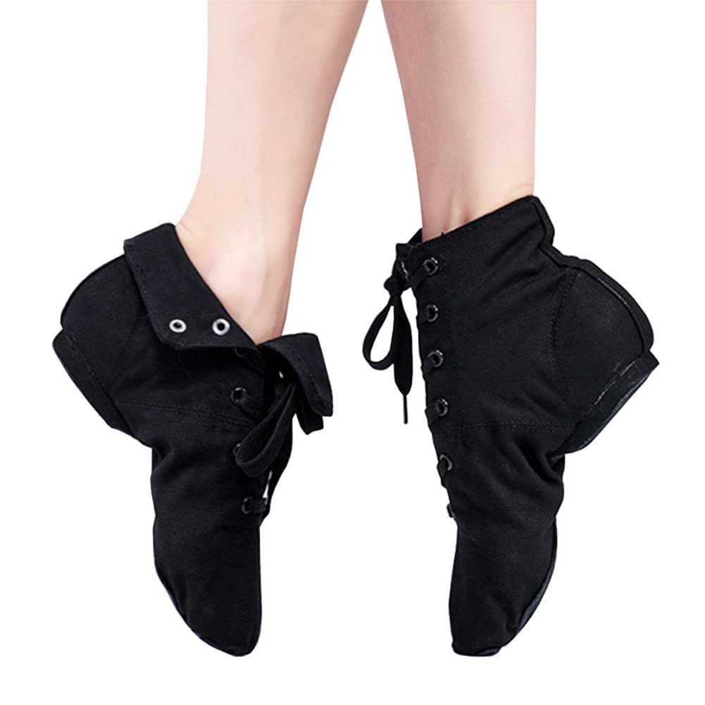 Unsex Modern Lace-up Canvas Jazz Stage Ballet Dance Shoes Boot Soft Sole