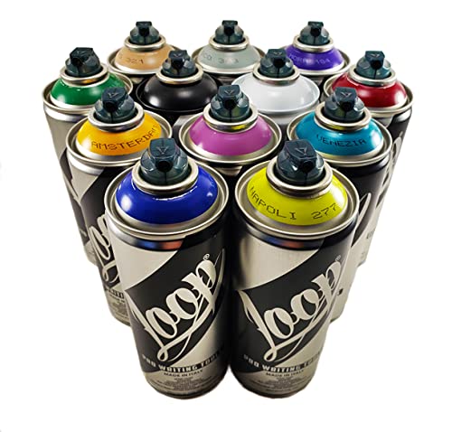 Loop Spray Paint Aerosol Art Set Of 12 Complementary Colors ...