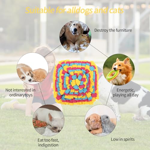 Schnuffelmatte für Hunde,Intelligenzspielzeug für Hundes,Riechen Trainieren Futtermatte,Haustier Langeweile Interaktive Schnüffelmatte,Für mittelgroße und kleine Hunde (Style-A)