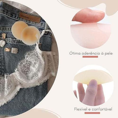 Protetor Tapa Mamilos de Silicone - 6 Unidades (3 Pares) | Adesivo Reutilizável, Confortável e Discr