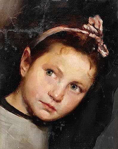 Peinture d'art mural tête de fille Wilhelm Maria Hubertus Leibl 60x90cm