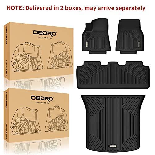 Oedro Floor Mats & Cargo Trunk Liners Fits For 2020-2023 Tesla Model Y, Custom Fit All Weather Front & Rear Row Trunk Liners Car Floor Mats Set #TOP1