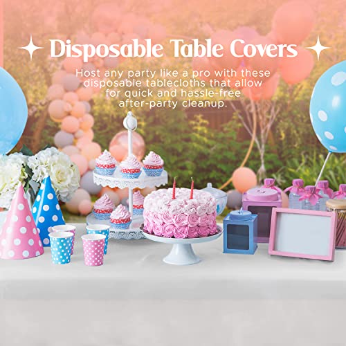 Mountclear 6-Pack Premium Gingham Checkerboard Disposable Plastic Tablecloths 54" X 108" Rectangle Table Cover (Red/White) #TOP4