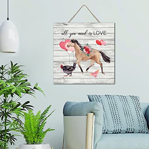 Plaque murale en bois All You Need Is Love decoration interieure bois salon et chambre