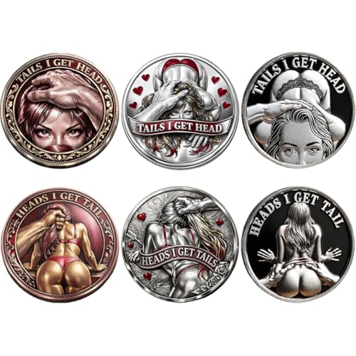 3PCS Heads I Get Tail Coin, Tails I Get Head Coin, Funny “Heads or Tails” Novelty Challenge Coin, Double-Sided Lucky Decision Token, Humor Gift for Couples (A-3PCS)